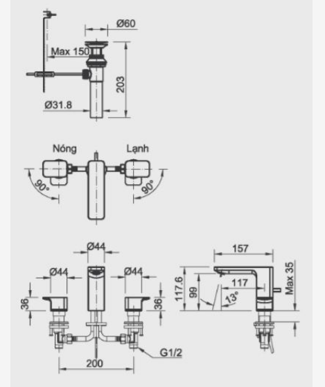 Vòi Chậu 3 Lỗ INAX LFV-5010S - Ảnh 2