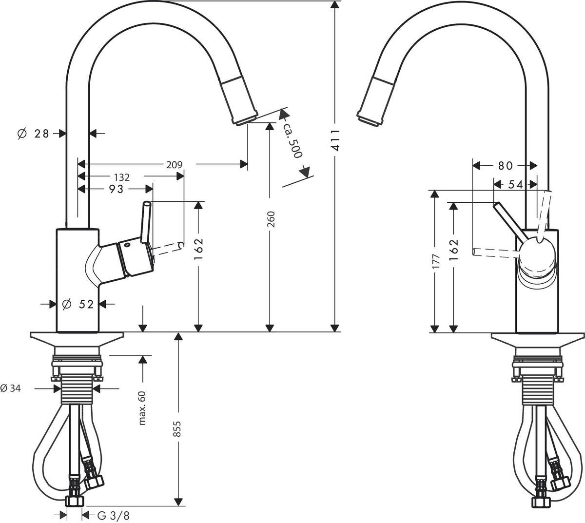 Vòi bếp Talis Variarc Hansgrohe – MS 14872000 - Ảnh 2