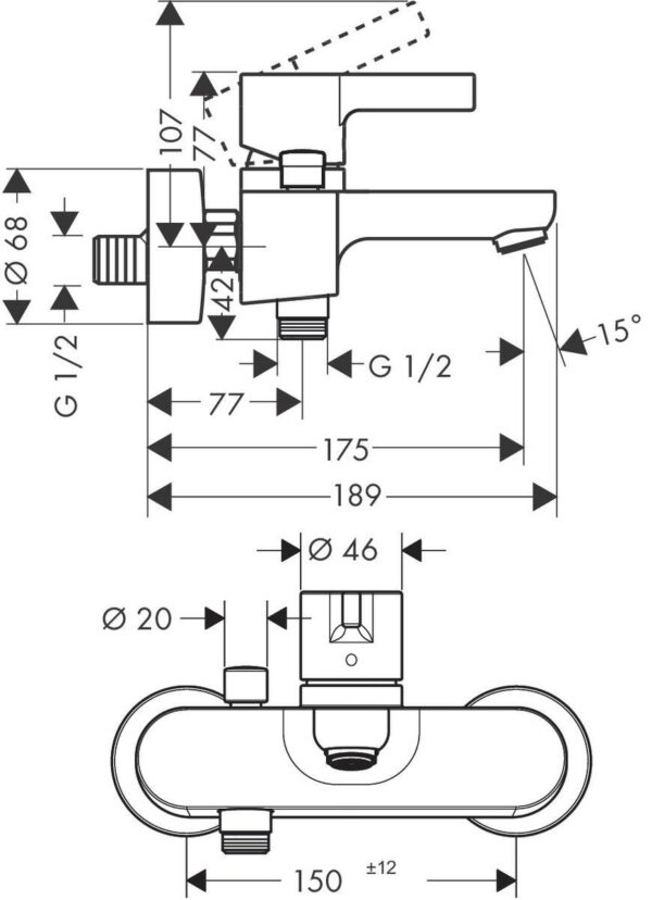 Củ Sen Tắm Nóng Lạnh Metris S Hansgrohe –  M31460000 - Ảnh 2