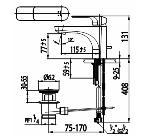 VÒI CHẬU COTTO GẬT GÙ NÓNG LẠNH - CT2142AE - Ảnh 2