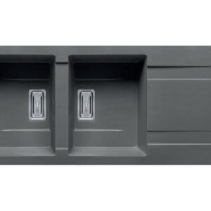 CHẬU RỬA CHÉN 2 NGĂN 1 CÁNH PYRAGRANITE KARTESIO 2B 1D IRON GREY