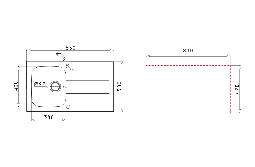 CHẬU RỬA CHÉN 1 NGĂN 1 CÁNH PYRAMIS CONCERTO 1B 1D – BLACK - Ảnh 3
