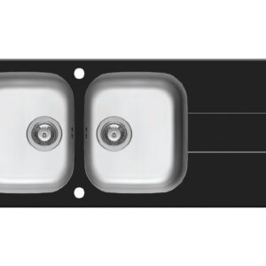 CHẬU RỬA CHÉN 2 NGĂN 1 CÁNH PYRAMIS CONCERTO 2B 1D – BLACK