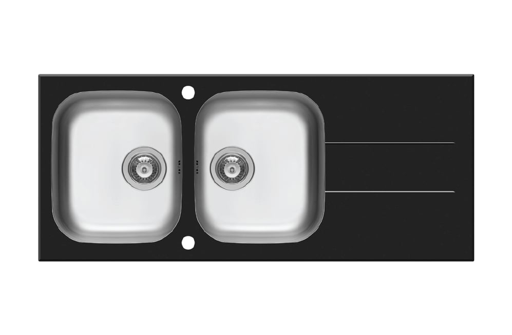 CHẬU RỬA CHÉN 2 NGĂN 1 CÁNH PYRAMIS CONCERTO 2B 1D – BLACK