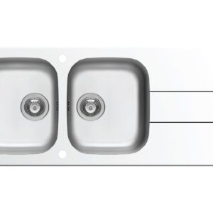 CHẬU RỬA CHÉN 2 NGĂN 1 CÁNH PYRAMIS CONCERTO 2B 1D – WHITE