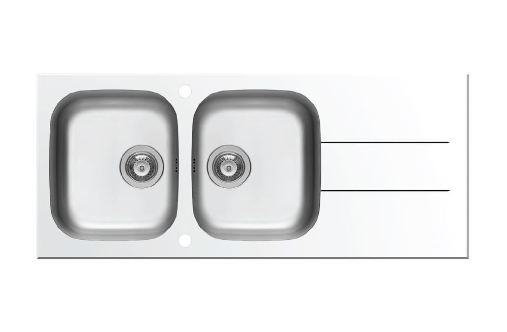 CHẬU RỬA CHÉN 2 NGĂN 1 CÁNH PYRAMIS CONCERTO 2B 1D – WHITE