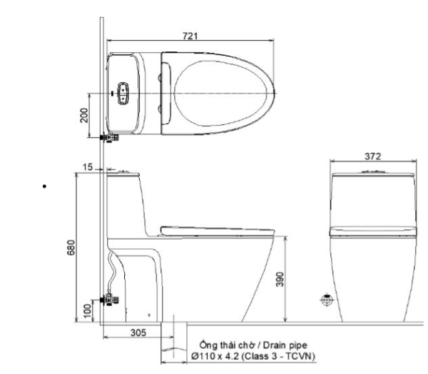 Bồn cầu 1 khối, INAX - AC-902VN - Ảnh 3