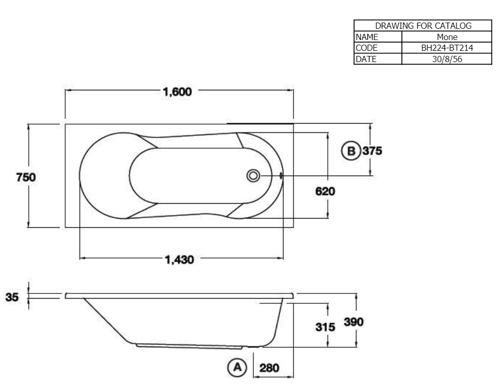 BỒN TẮM COTTO - MÀU TRẮNG - BH224D(H) WH - Ảnh 2