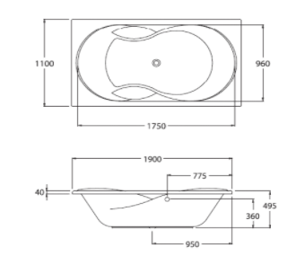 BỒN TẮM COTTO - MÀU TRẮNG - BH229EL(H) WH - Ảnh 2