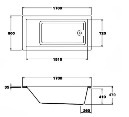 BỒN TẮM COTTO - MÀU TRẮNG - BT2037PP(H) WH - Ảnh 2