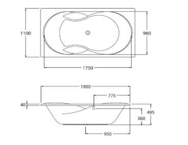 BỒN TẮM COTTO - MÀU TRẮNG - BT219EL(H) WH - Ảnh 2
