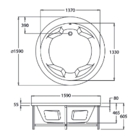 BỒN TẮM COTTO - MÀU TRẮNG - BTW301PP(H) WH - Ảnh 2