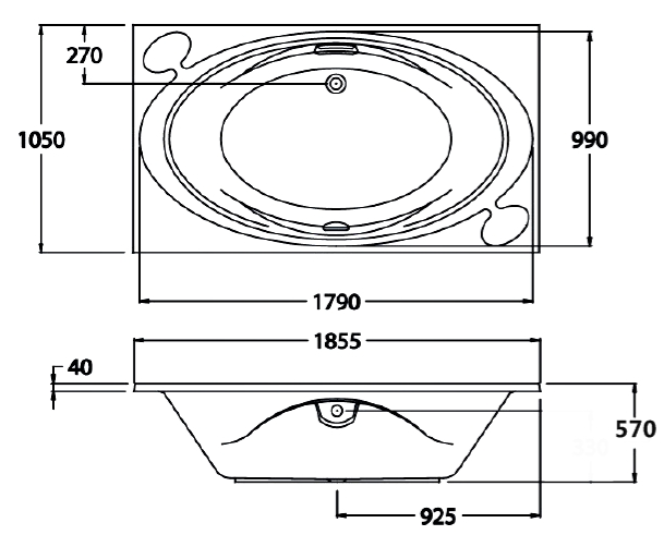 BỒN TẮM COTTO - MÀU TRẮNG - BWA423PP WH - Ảnh 2
