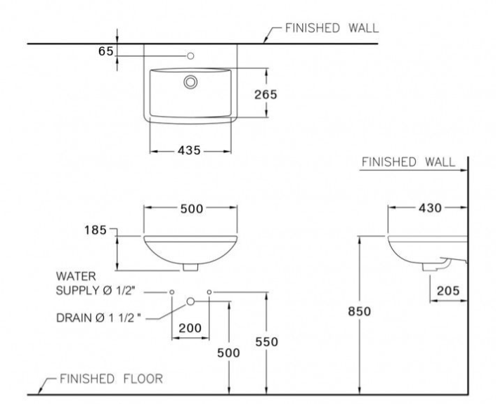 CHẬU RỬA MẶT COTTO - MÀU TRẮNG - C00581 - Ảnh 2