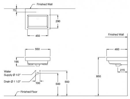 CHẬU RỬA MẶT COTTO - MÀU TRẮNG - C01397 - Ảnh 2