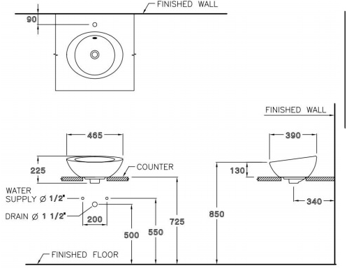 Chậu Rửa Lavabo COTTO C02507 Dazzle Đặt Bàn - Ảnh 2