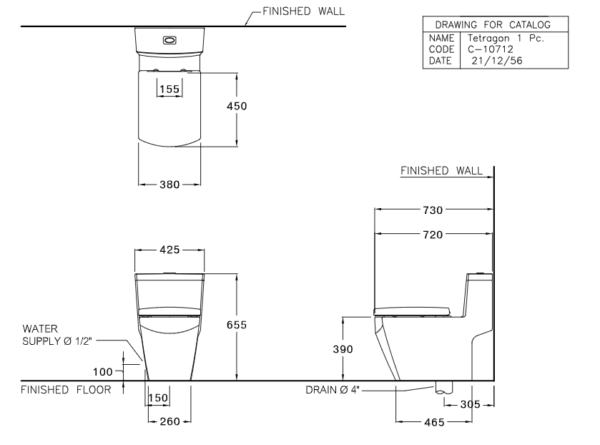 Bồn cầu một khối, màu trắng - C107127 - Ảnh 2
