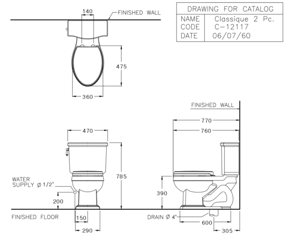 Bồn cầu hai khối, màu trắng - C12117 - Ảnh 4