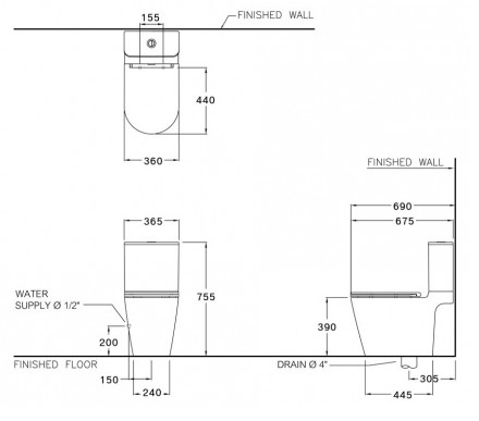 Bồn cầu hai khối, dòng Simply Connect - C125117 - Ảnh 4