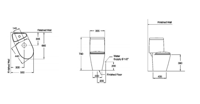 Bồn cầu hai khối, dòng Space Solution - C17017 - Ảnh 4