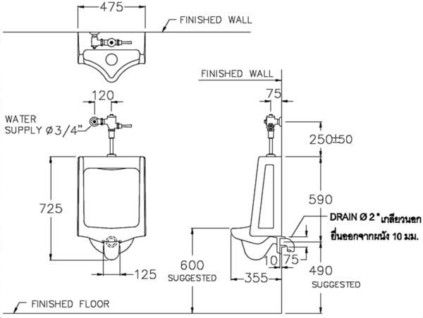 BỒN TIỂU NAM COTTO - C303 - Ảnh 2
