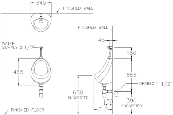 BỒN TIỂU NAM COTTO - C307 - Ảnh 2