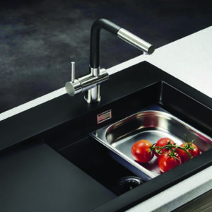 VÒI RỬA BÁT ELICA CAPRICCIO STAINLESS STEEL PEARL BLACK PYRAMIS