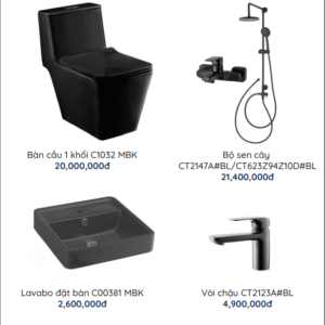 COMBO 26 COTTO: C1032MBK + C00381 MBK + CT2147A#BL/CT623Z94Z10D#BL + CT2123A#BL