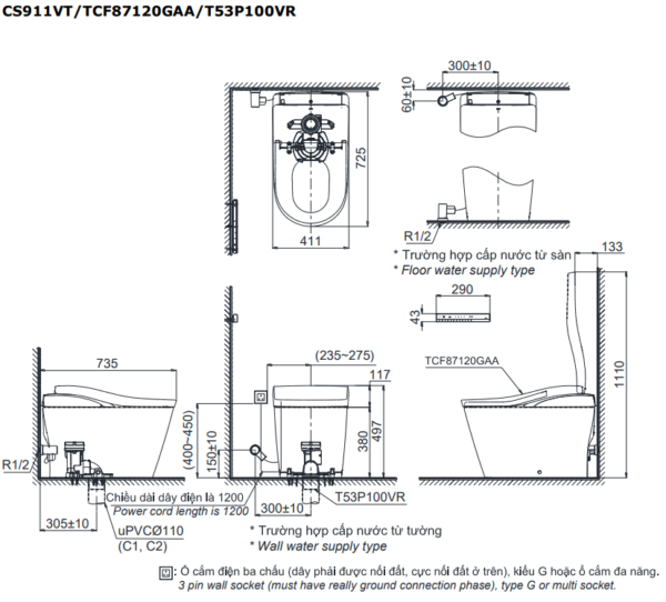 Bồn cầu thông minh NEOREST LS - CS911VT/TCF87120GAA/T53P100VR - Ảnh 2