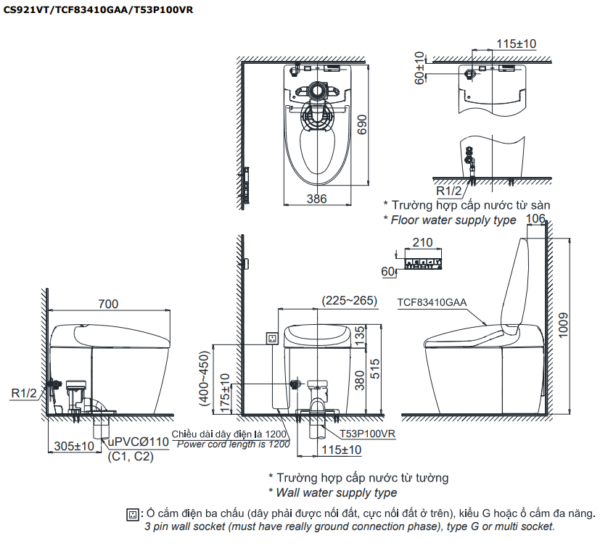 Bồn cầu thông minh NEOREST RS - CS921VT/TCF83410GAA/T53P100VR - Ảnh 2