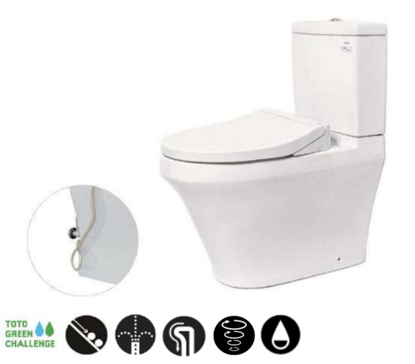 Bồn Cầu TOTO CS948DE2 Hai Khối Nắp Cơ - Ảnh 4