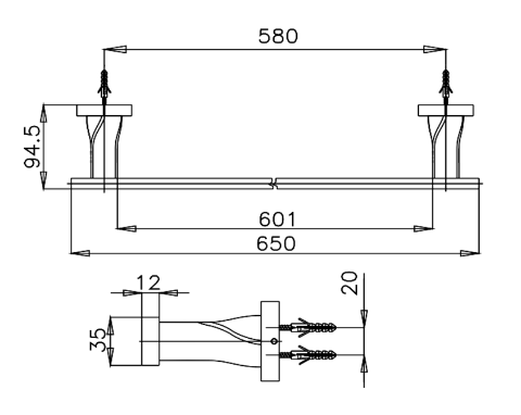 Thanh treo khăn màu đen CT0063#BL - Ảnh 2