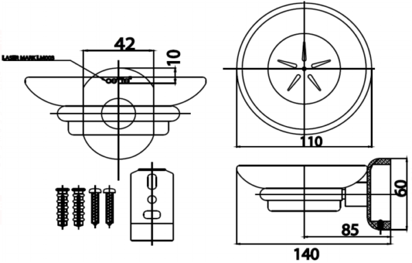 Kệ xà phòng COTTO - CT0122 - Ảnh 2