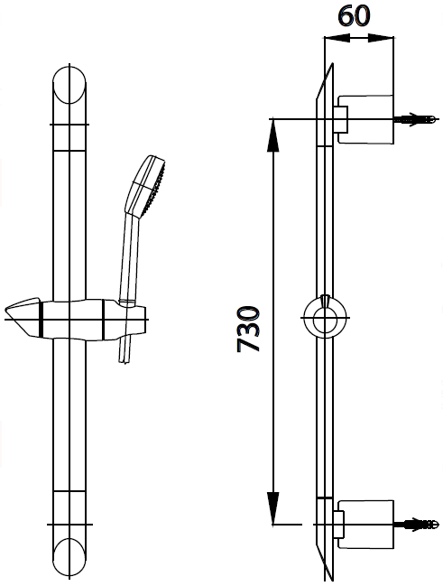 THANH TRƯỢT SEN TẮM COTTO - CT0133 - Ảnh 2