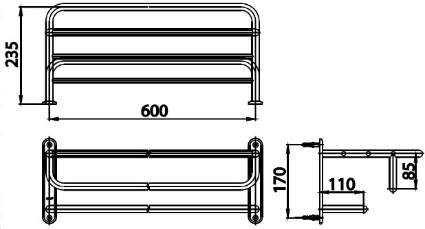 Thanh treo khăn 60CM COTTO - CT0154(HM) - Ảnh 2