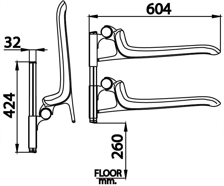 GHẾ NGỒI TẮM - COTTO - CT0183#WH - Ảnh 2