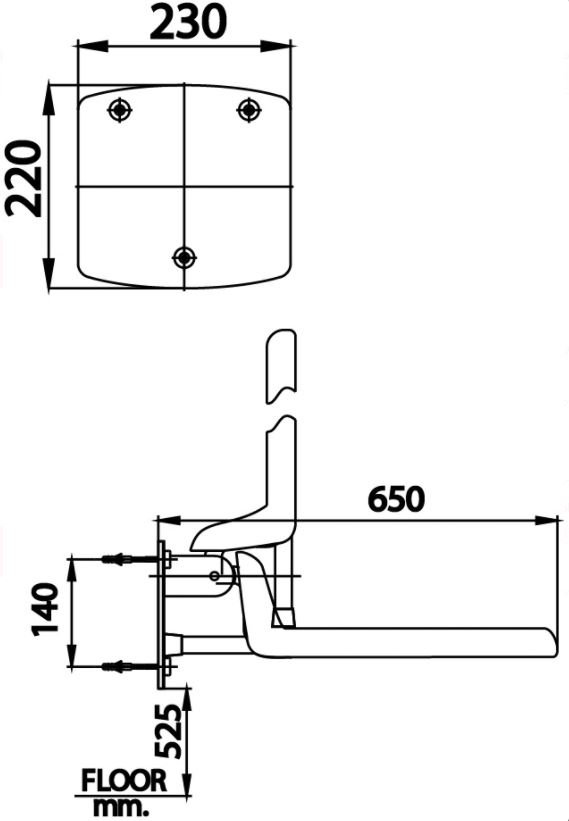 GHẾ NGỒI TẮM - COTTO - CT0185#WH - Ảnh 2