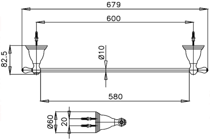 THANH TREO KHĂN 68cm - CT042(HM) - Ảnh 2