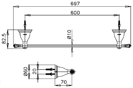 THANH TREO KHĂN 68cm - CT042ST(HM) - Ảnh 2