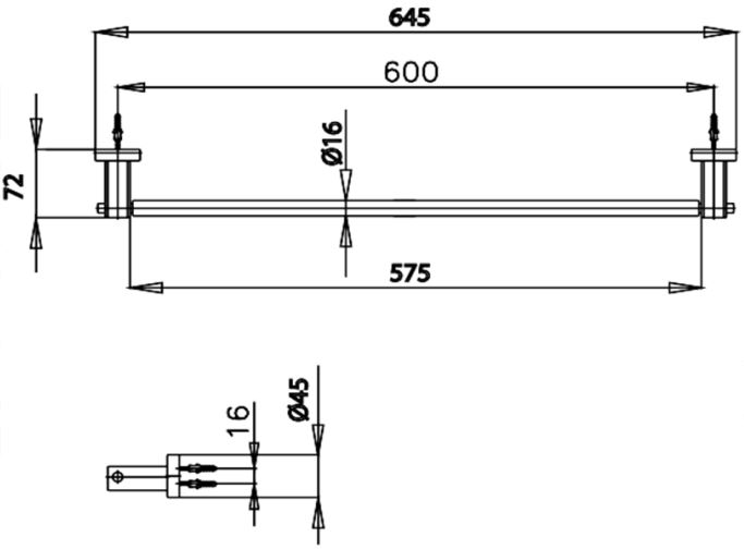 Thanh treo khăn 65CM COTTO - CT052(HM) - Ảnh 2