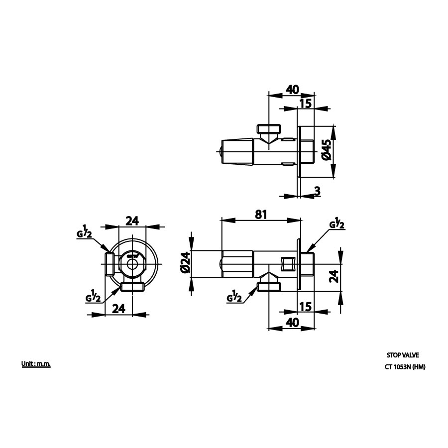 VAN CẤP 2 ĐƯỜNG NƯỚC COTTO CT1053N#BL(HM) - Ảnh 2