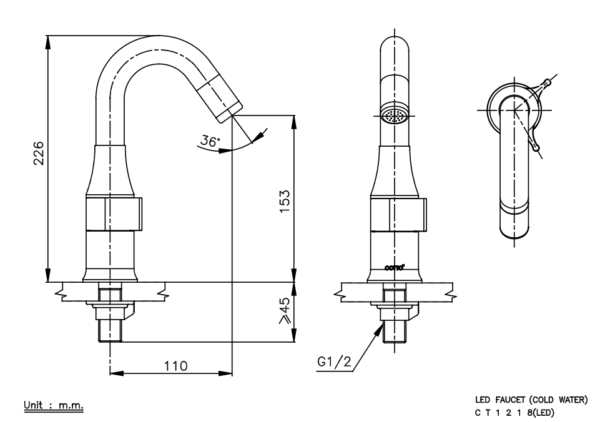 VÒI COTTO - CT1213(LED) - Ảnh 2