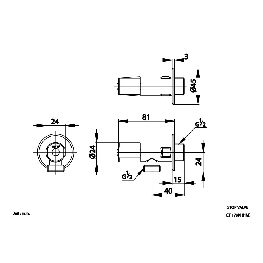 VAN CẤP 1 ĐƯỜNG NƯỚC COTTO CT179N#BL - Ảnh 2