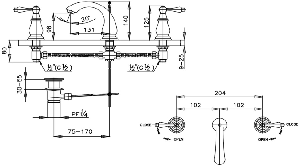 VÒI LAVABO COTTO - CT208C17 - Ảnh 2