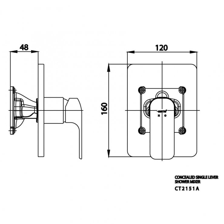 Van Điều Chỉnh Nóng Lạnh Cotto CT2151A Âm Tường - Ảnh 4