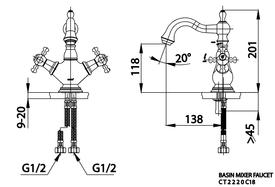 VÒI LAVABO COTTO - CT2220C18 - Ảnh 2