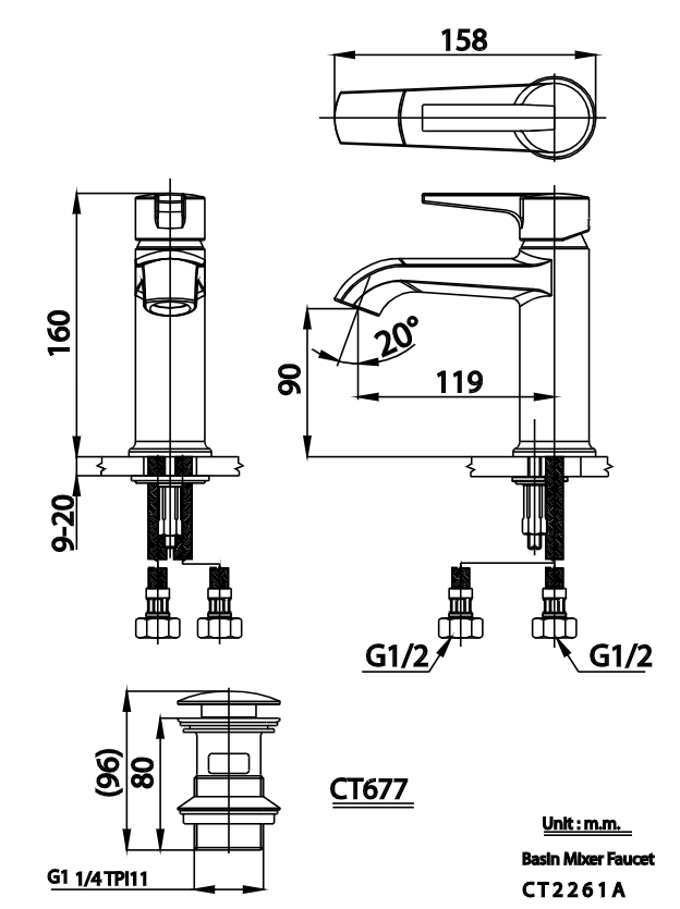 Vòi Lavabo COTTO gật gù nóng lạnh - CT2261A - Ảnh 2