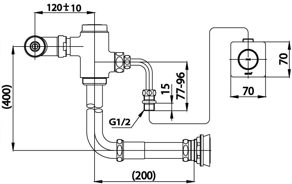 Van xả bàn cầu âm tường COTTO - CT456NL - Ảnh 2