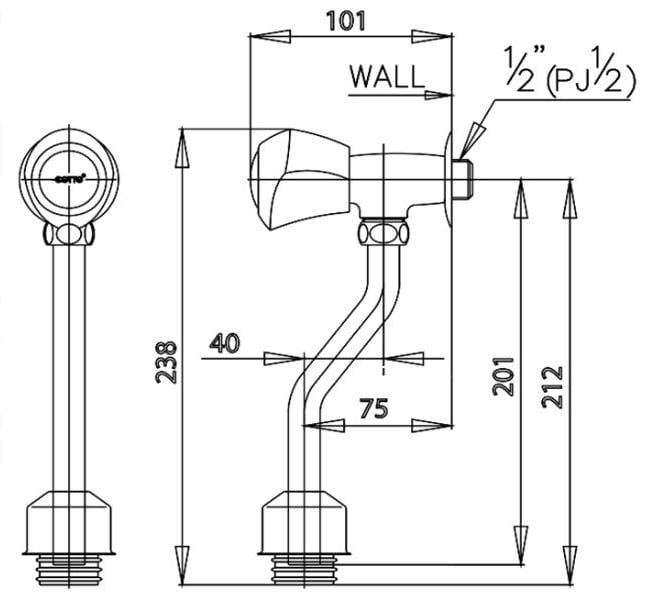 Van Xả Tiểu nam COTTO - CT470C11SL(HM) - Ảnh 2