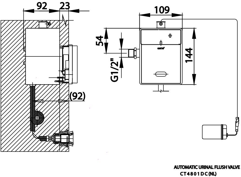 Van xả tiểu nam cảm ứng COTTO - CT4801DC(NL) - Ảnh 2